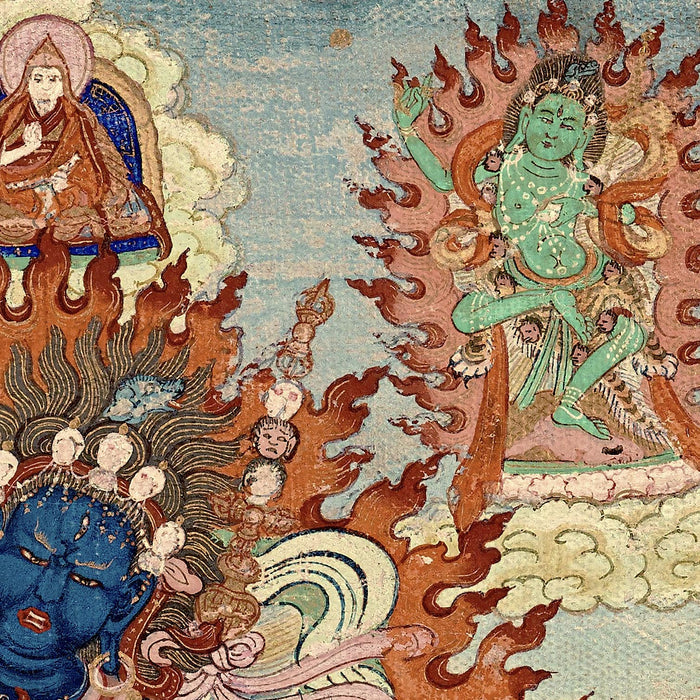 Vajravarahi (Krodha Kali) Tibetan Chinese Vajrayana Antique Thangka Fine Art Tantra Hindu Nepal Buddhist Dharma Fine-Art Print