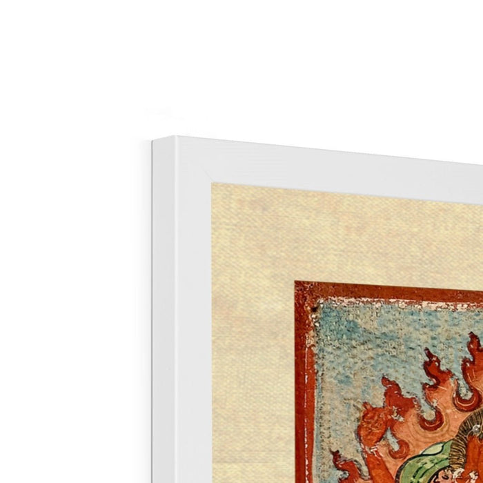 Vajravarahi (Krodha Kali) Tibetan-Chinese Vajrayana Antique Thangka Vintage Hindu Shiva Indian Deity Framed Art Print
