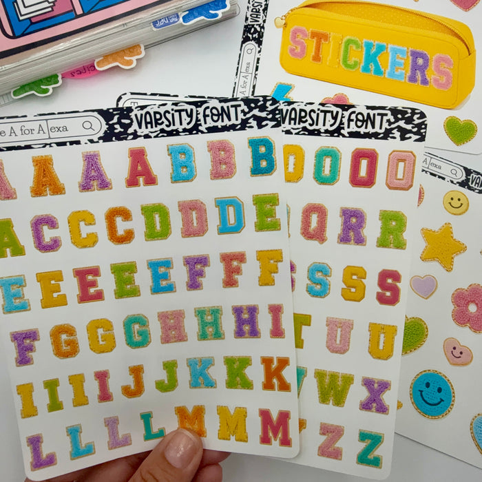 Varsity Patch Font Stickers