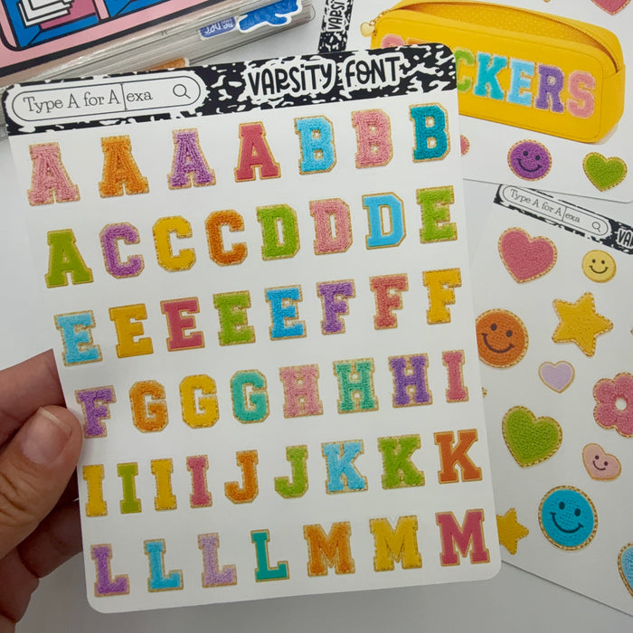 Varsity Patch Font Stickers