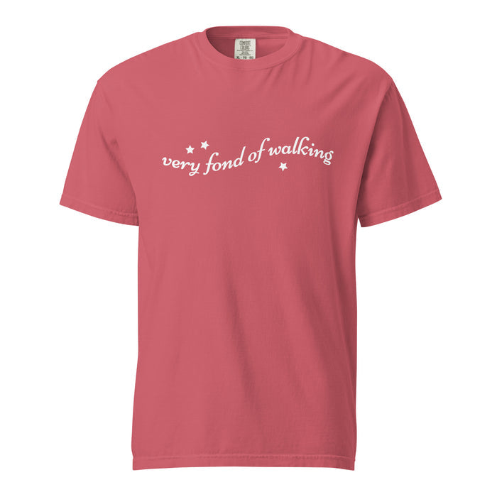 Very Fond of Walking T-Shirt - The Bean Workshop - Austen Fandom, Bookish Fashion, Cottagecore, Elizabeth Bennet Inspired T-shirt, Jane Austen, Literary Quote Shirt, Minimalist Aesthetic, Pride and Prejudice, Reader Wardrobe, Star Illustration, Summer Reading, T-shirt, Very Fond of Walking Graphic Tee