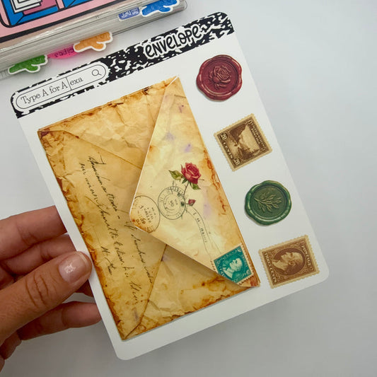 Vintage Envelope Jumbo Journaling Sticker Pocket