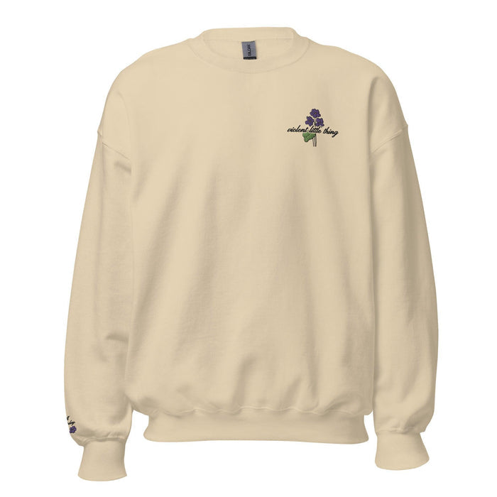 Violent Little Thing Embroidered Sweater - The Bean Workshop - embroidered, fourth wing, rebecca yarros, sweatshirt, violet sorrengail