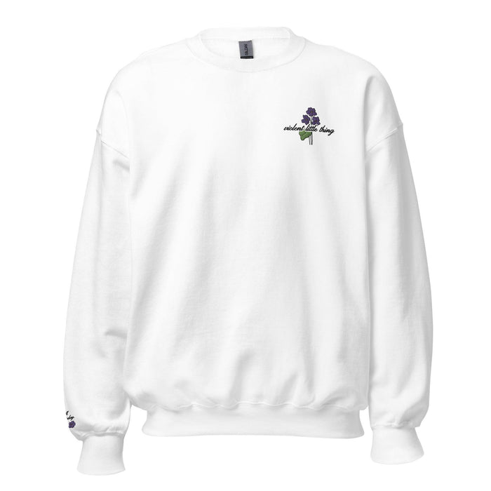 Violent Little Thing Embroidered Sweater - The Bean Workshop - embroidered, fourth wing, rebecca yarros, sweatshirt, violet sorrengail