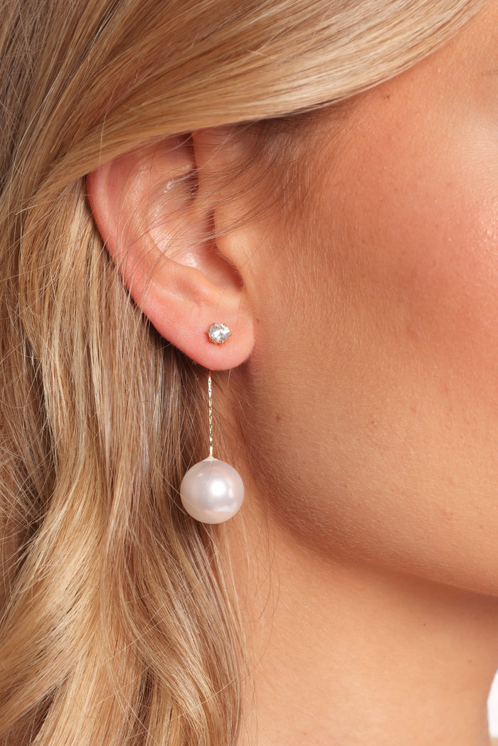 Petal and Pup USA ACCESSORIES Vivienne Earrings - Gold/Pearl One Size