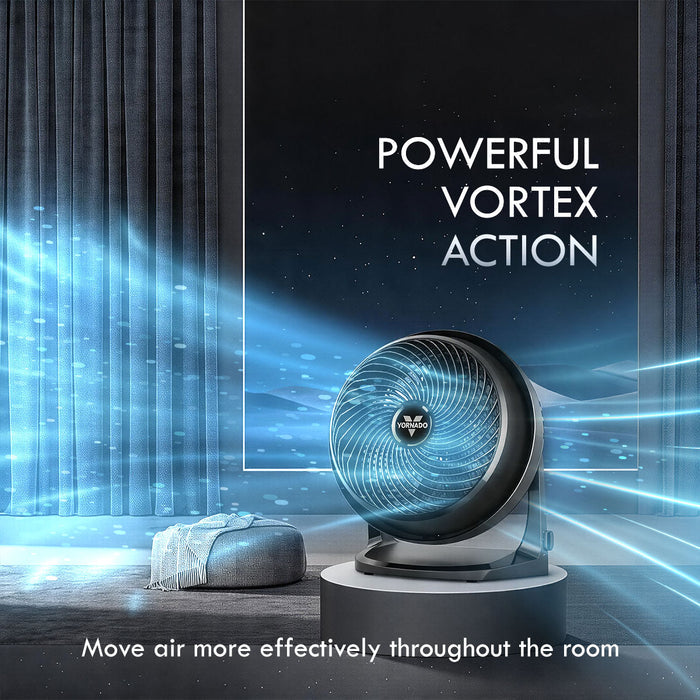 Vornado Whole Room Air Circulator – Powerful Vortex Action, 75-ft wind, Adjustable Tilt, Desk/Floor Fan, 3-Speed, black, 62-AN