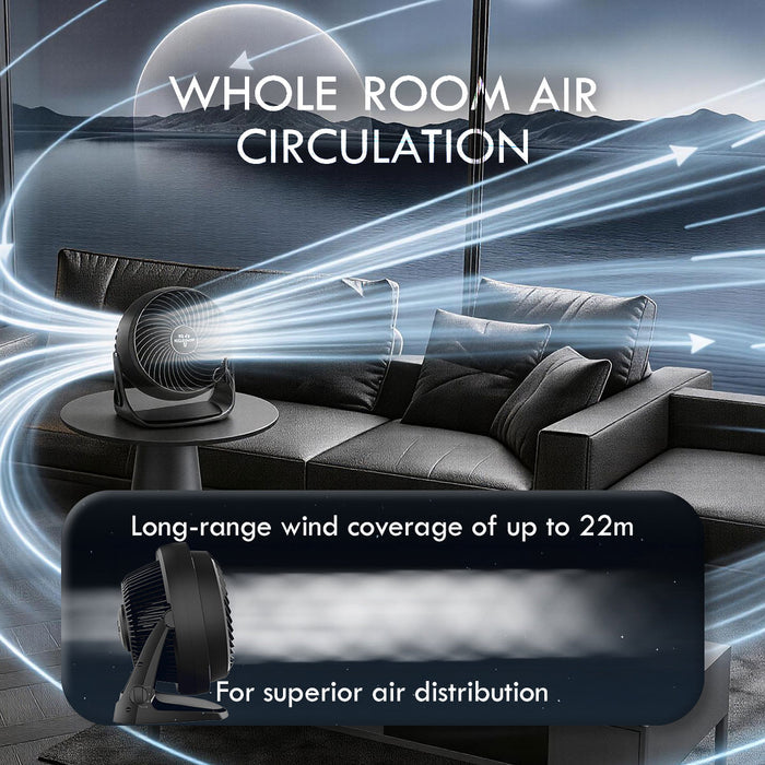 Vornado Whole Room Air Circulator – Powerful Vortex Action, 75-ft wind, Adjustable Tilt, Desk/Floor Fan, 3-Speed, black, 62-AN