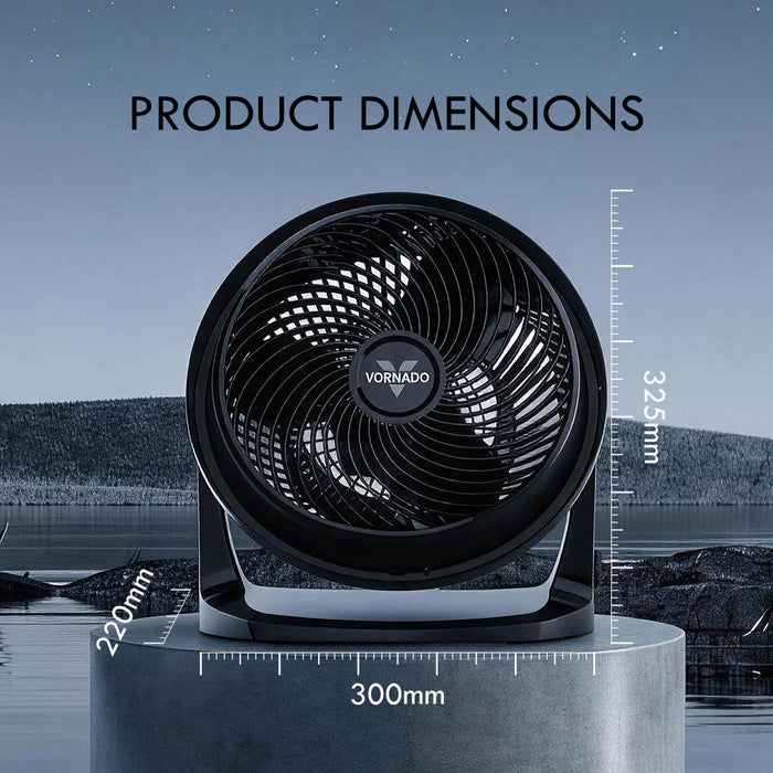 Vornado Whole Room Air Circulator – Powerful Vortex Action, 75-ft wind, Adjustable Tilt, Desk/Floor Fan, 3-Speed, black, 62-AN