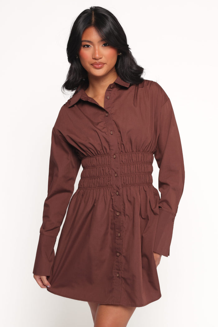 Petal and Pup USA DRESSES Wallace Mini Dress - Chocolate