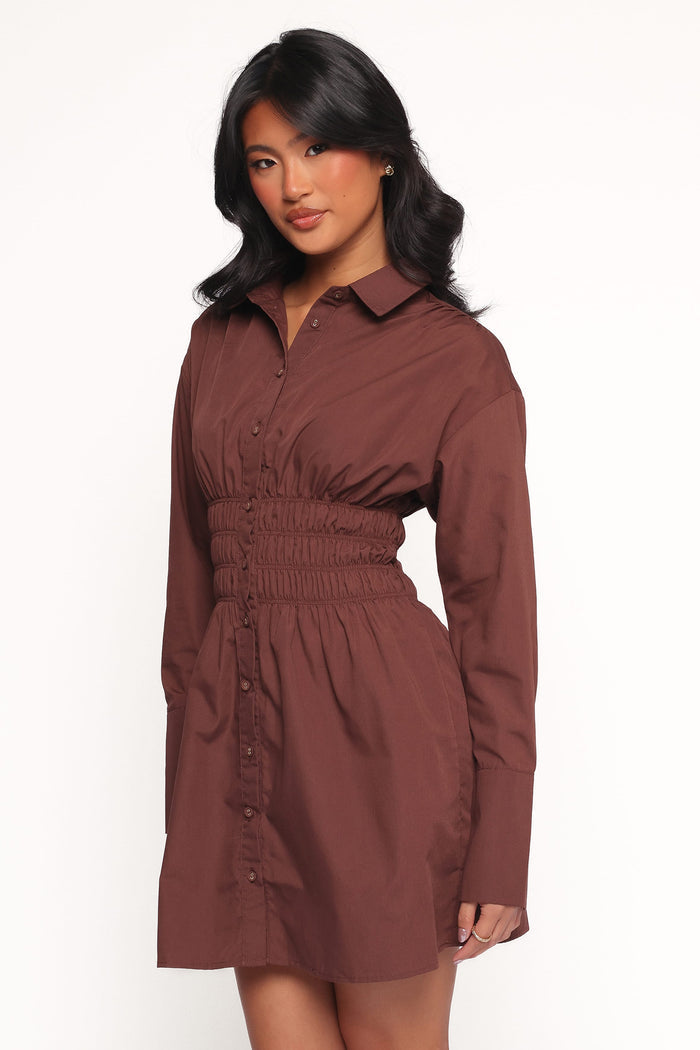 Petal and Pup USA DRESSES Wallace Mini Dress - Chocolate