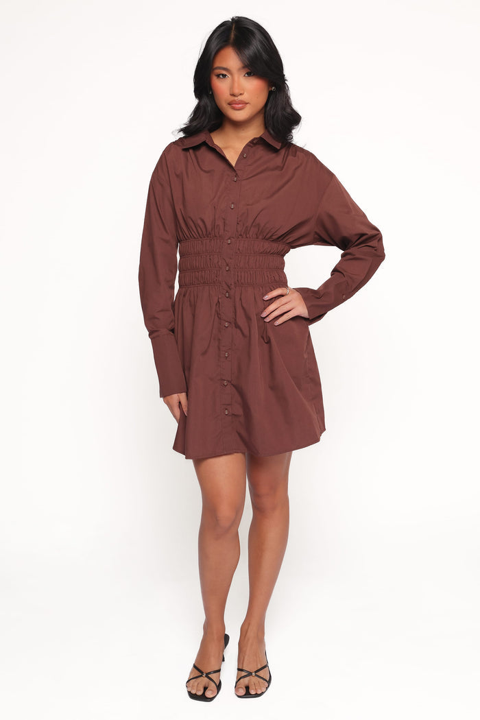 Petal and Pup USA DRESSES Wallace Mini Dress - Chocolate