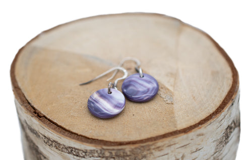 Wampum Disk Dangle Earrings
