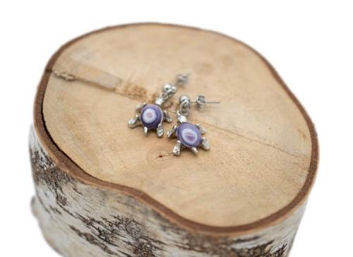 Wampum Turtle Dangle Earrings