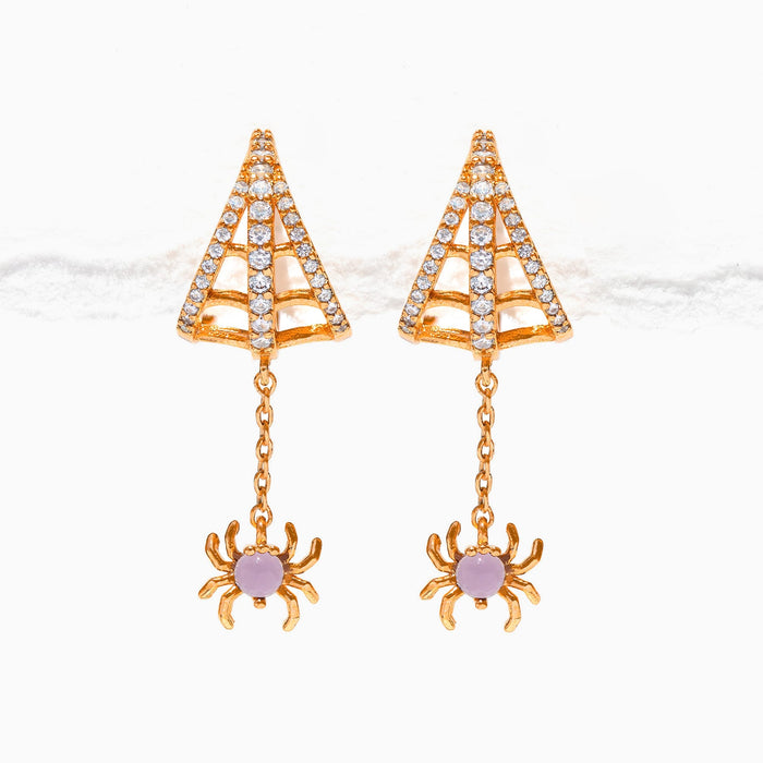 Web of Lies Dangle Hoops