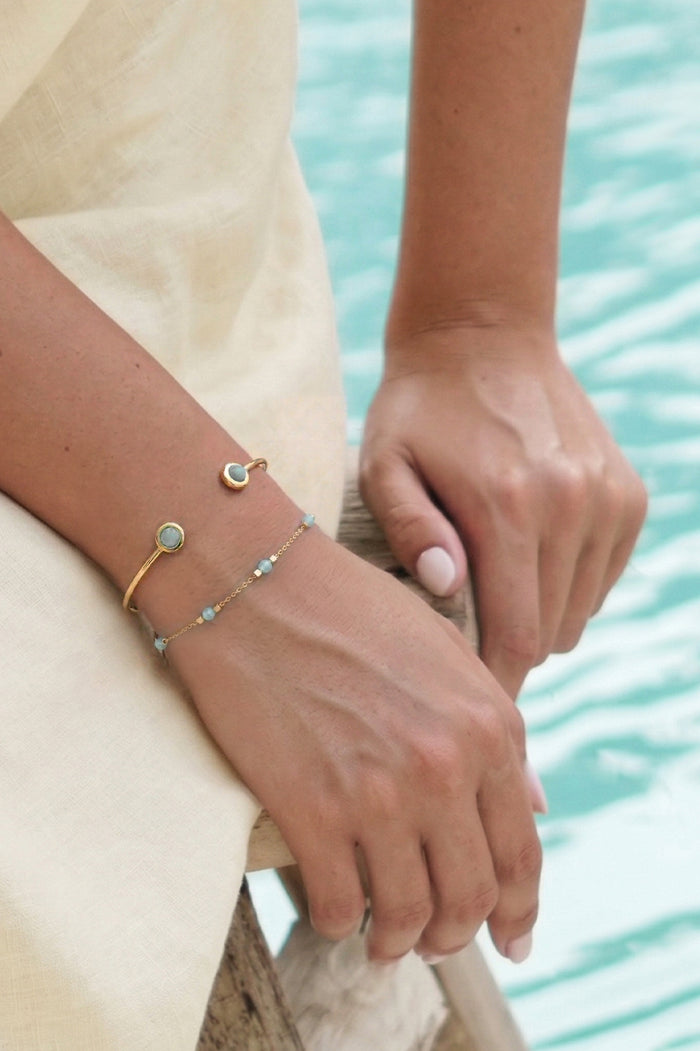 Wellness Amazonite Beaded Chain Bracelet