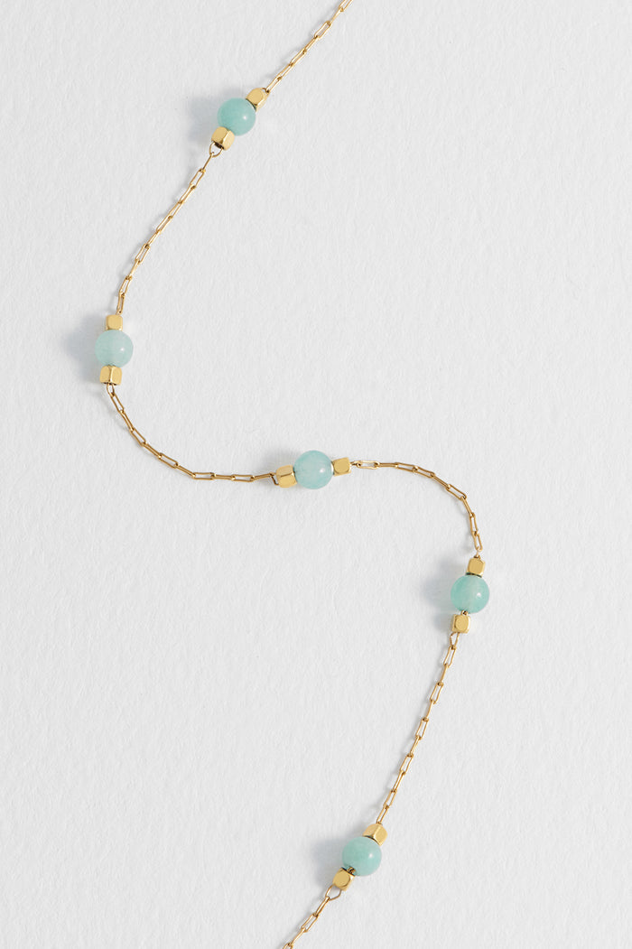 Wellness Amazonite Beaded Chain Bracelet
