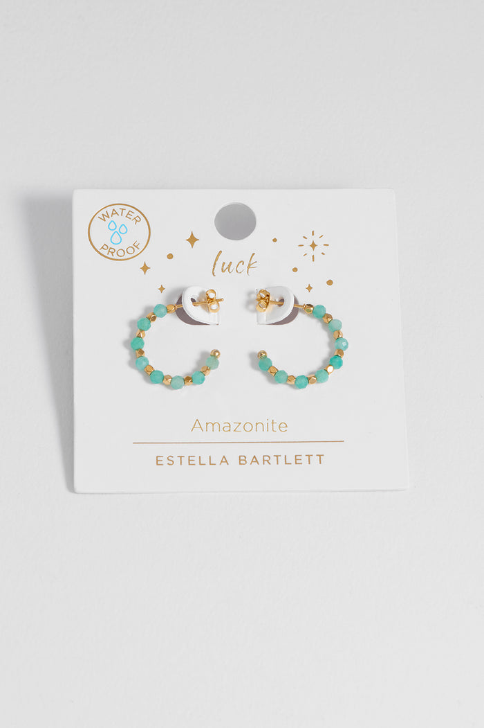 Wellness Amazonite Coco Beaded Hoops