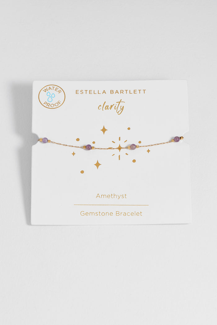 Wellness Amethyst Beaded Chain Bracelet