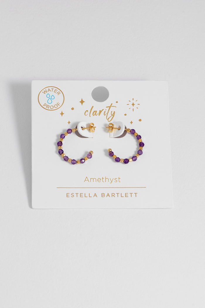 Wellness Amethyst Coco Beaded Hoops