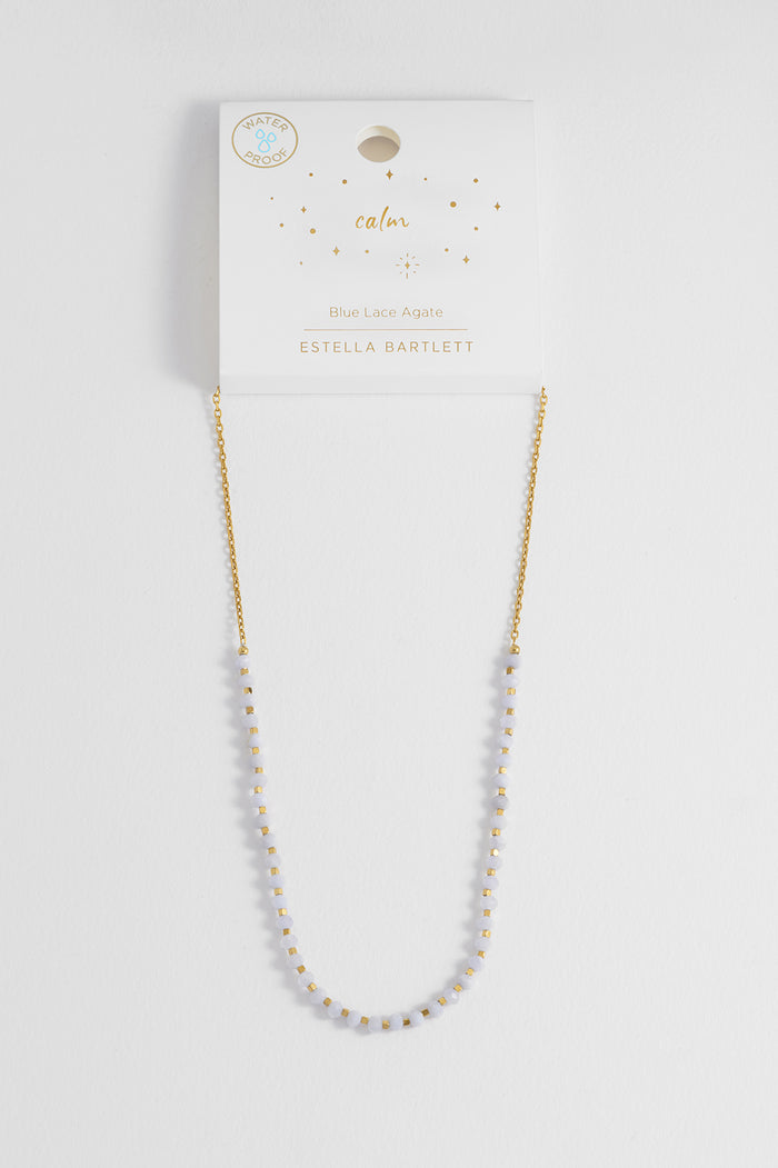 Wellness Blue Lace Agate Amelia Gemstone Necklace