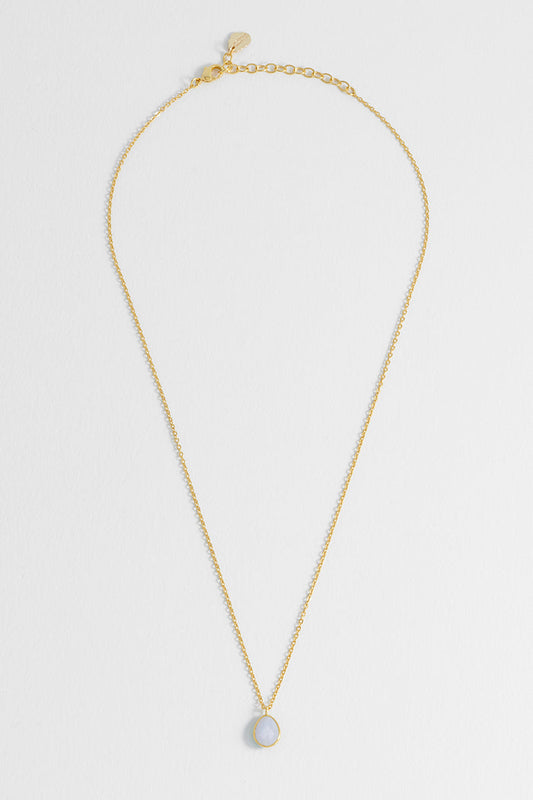 Wellness Faceted Blue Lace Agate Teardrop Necklace