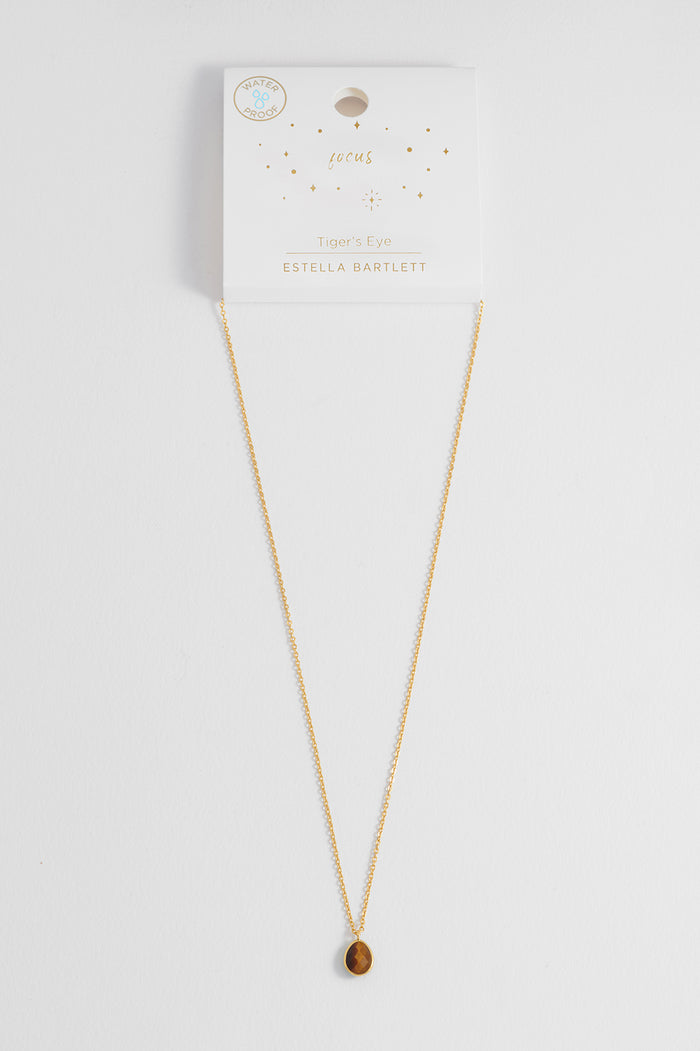 Wellness Faceted Tiger's Eye Teardrop Necklace