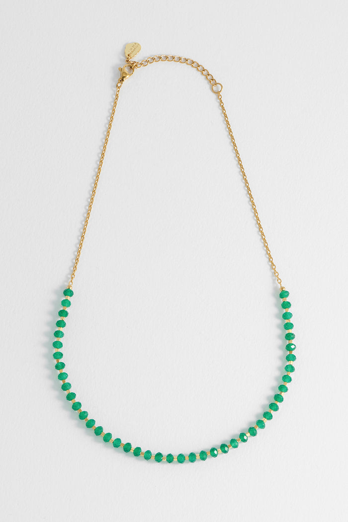 Wellness Green Agate Amelia Gemstone Necklace