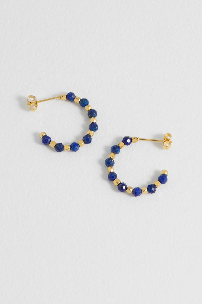 Wellness Lapis Lazuli Coco Beaded Hoops
