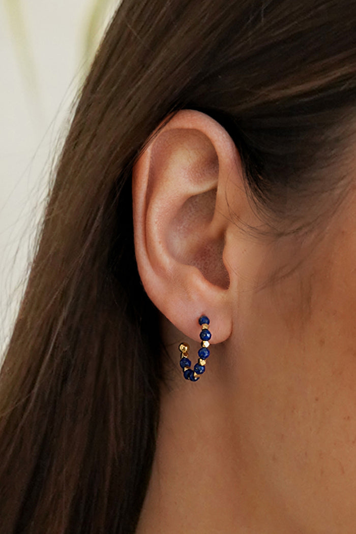 Wellness Lapis Lazuli Coco Beaded Hoops