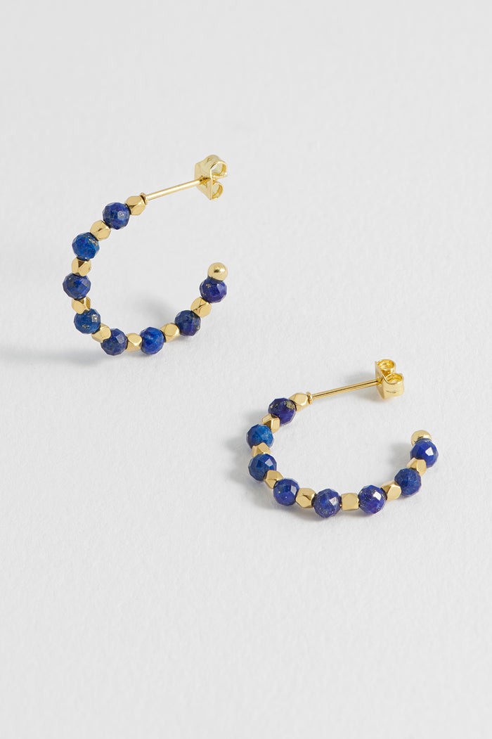 Wellness Lapis Lazuli Coco Beaded Hoops