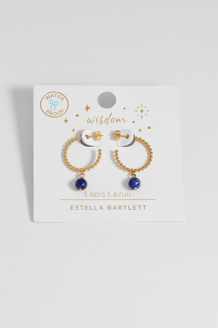 Wellness Lapis Lazuli Drop Hoops