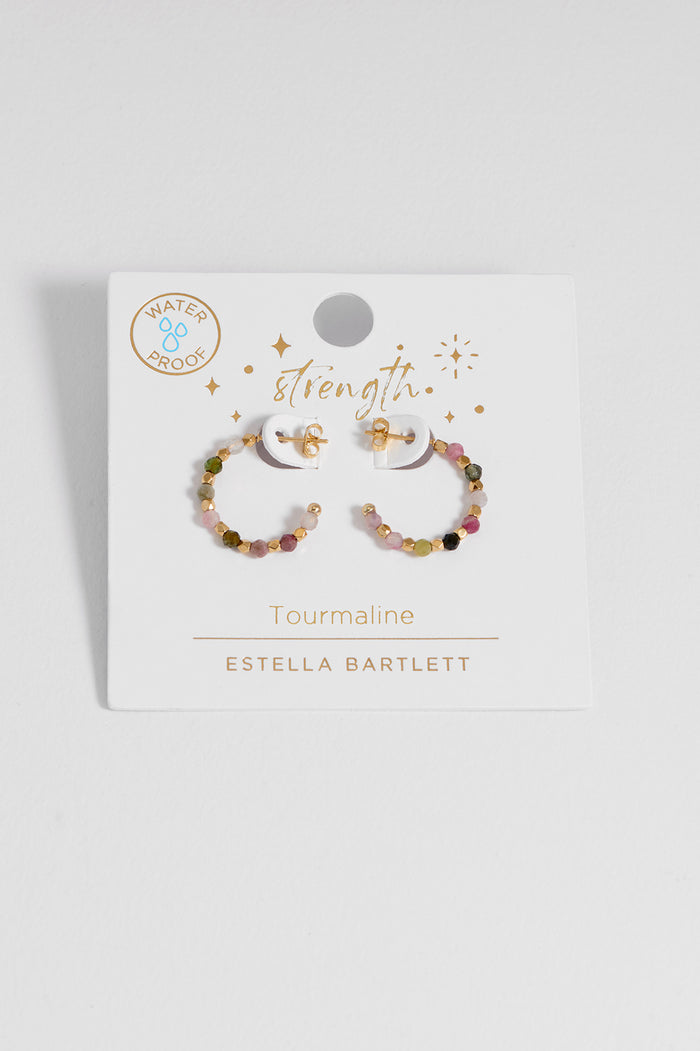 Wellness Tourmaline Coco Beaded Hoops