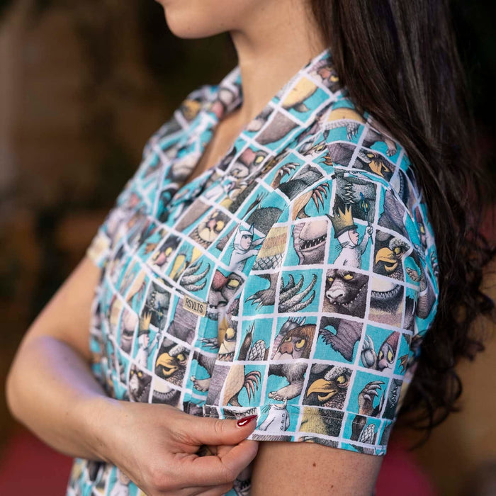 RSVLTS Where the Wild Things Are Women's Short Sleeve Shirt Where the Wild Things Are "Teeth, Roars, Eyes, and Claws" – Women's KUNUFLEX Short Sleeve Shirt Where the Wild Things Are "Teeth, Roars, Eyes, and Claws" – Women's KUNUFLEX Short Sleeve Shirt