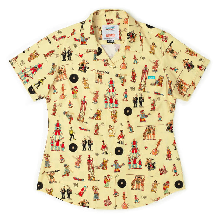 RSVLTS XS Where's Waldo Women's Short Sleeve Shirt Where's Waldo "Big Top Waldo" – Women's KUNUFLEX Short Sleeve Shirt Where's Waldo "Big Top Waldo" – Women's KUNUFLEX Short Sleeve Shirt