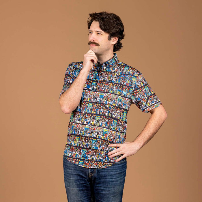 RSVLTS Where's Waldo Short Sleeve Shirt Where's Waldo? "The Corridors of Time" – KUNUFLEX Short Sleeve Shirt Where's Waldo? "The Corridors of Time" – KUNUFLEX Short Sleeve Shirt