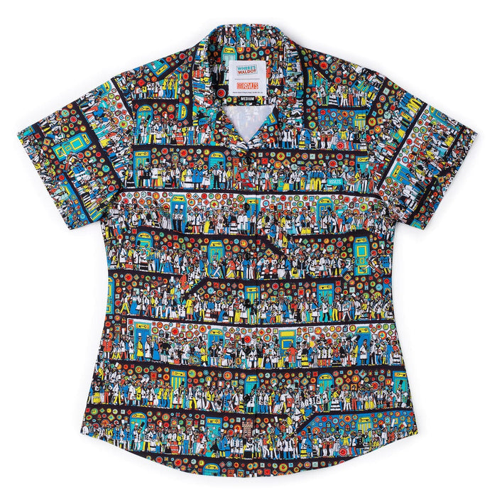 RSVLTS XS Where's Waldo Women's Short Sleeve Shirt Where's Waldo "The Corridors of Time" – Women's KUNUFLEX Short Sleeve Shirt Where's Waldo "The Corridors of Time" – Women's KUNUFLEX Short Sleeve Shirt