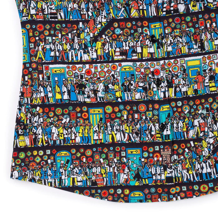 RSVLTS Where's Waldo Women's Short Sleeve Shirt Where's Waldo "The Corridors of Time" – Women's KUNUFLEX Short Sleeve Shirt Where's Waldo "The Corridors of Time" – Women's KUNUFLEX Short Sleeve Shirt