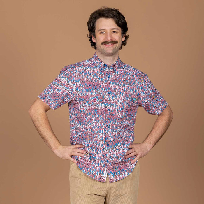 RSVLTS Where's Waldo Short Sleeve Shirt Where's Waldo? "There's Waldo!" – KUNUFLEX Short Sleeve Shirt Where's Waldo? "There's Waldo!" – KUNUFLEX Short Sleeve Shirt