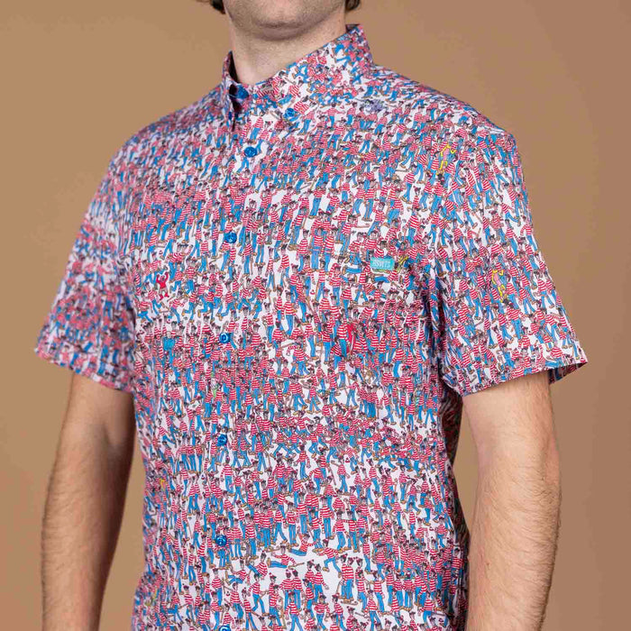 RSVLTS Where's Waldo Short Sleeve Shirt Where's Waldo? "There's Waldo!" – KUNUFLEX Short Sleeve Shirt Where's Waldo? "There's Waldo!" – KUNUFLEX Short Sleeve Shirt