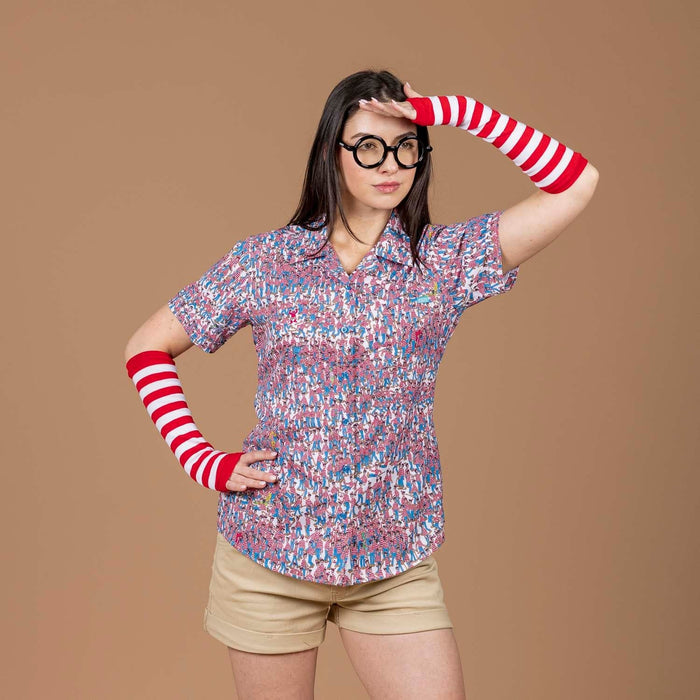 RSVLTS Where's Waldo Women's Short Sleeve Shirt Where's Waldo? "There's Waldo!" – Women's KUNUFLEX Short Sleeve Shirt Where's Waldo? "There's Waldo!" – Women's KUNUFLEX Short Sleeve Shirt