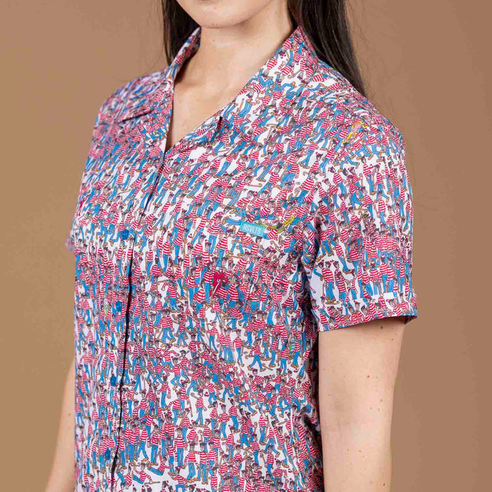 RSVLTS Where's Waldo Women's Short Sleeve Shirt Where's Waldo? "There's Waldo!" – Women's KUNUFLEX Short Sleeve Shirt Where's Waldo? "There's Waldo!" – Women's KUNUFLEX Short Sleeve Shirt