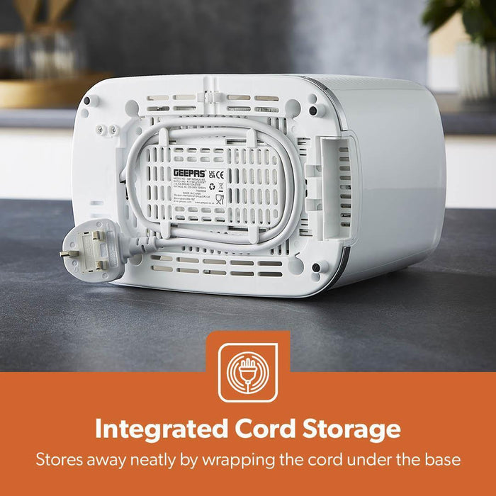 White 2-Slice Bread Toaster With 7 Level Browning Control