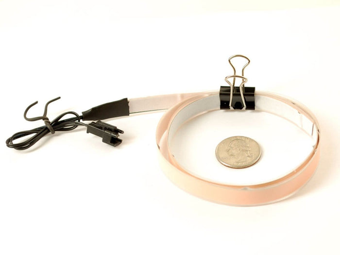 White Electroluminescent (EL) Tape Strip -100cm w/two connectors by The Pi Hut - The Pi Hut