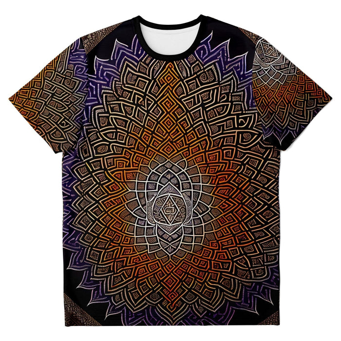 Wisdom and Illusion Trippy Tee | Psychedelic Sacred Geometry | Abstract Cosmic Organic Mandala Mystic Graphic Art T-Shirt