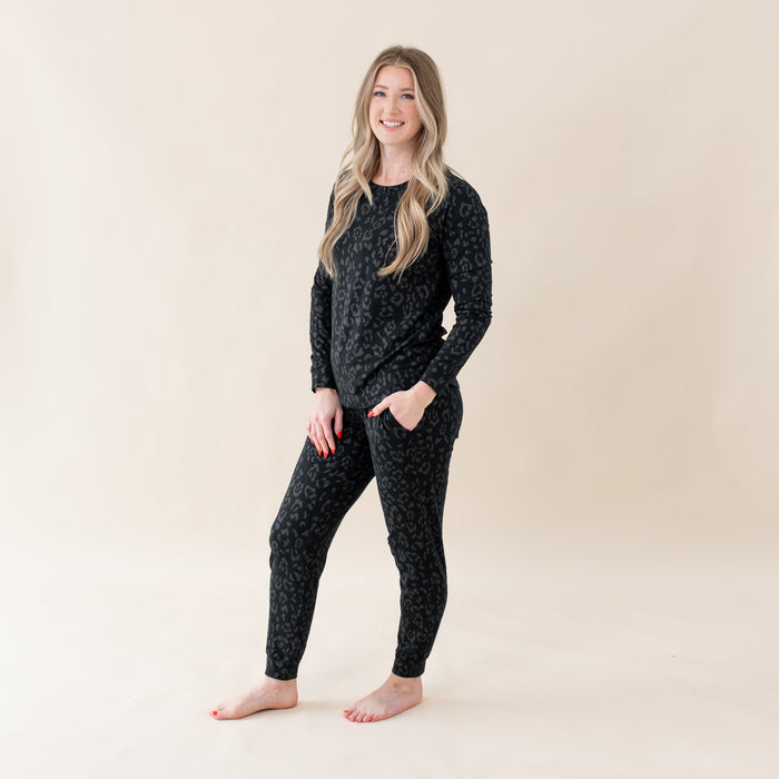 Kyte Baby Women's Jogger Pajama Set Women's Jogger Pajama Set in Midnight Leopard