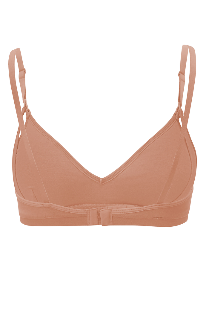 The back of the Women's Nursing Bra in Latte on a white background