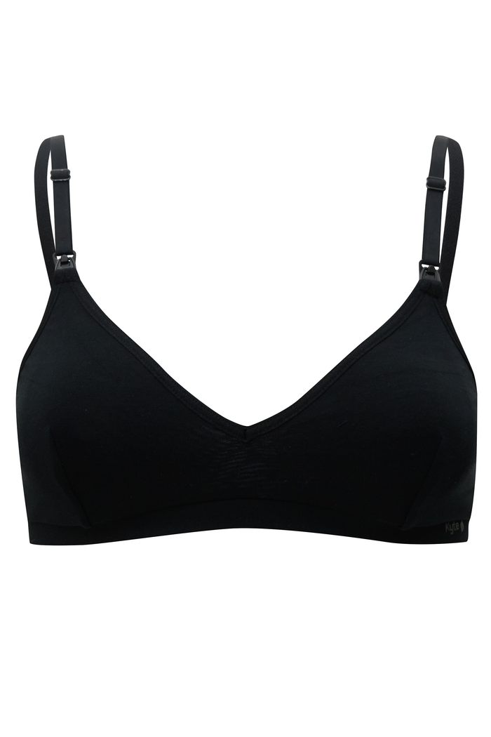 Front of the Women's Nursing Bra in Midnight on a ghost mannequin