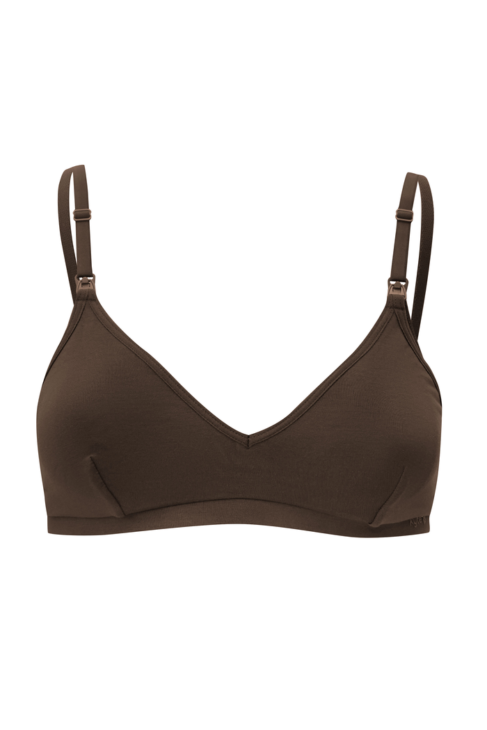 Front of the Women's Nursing Bra in Latte