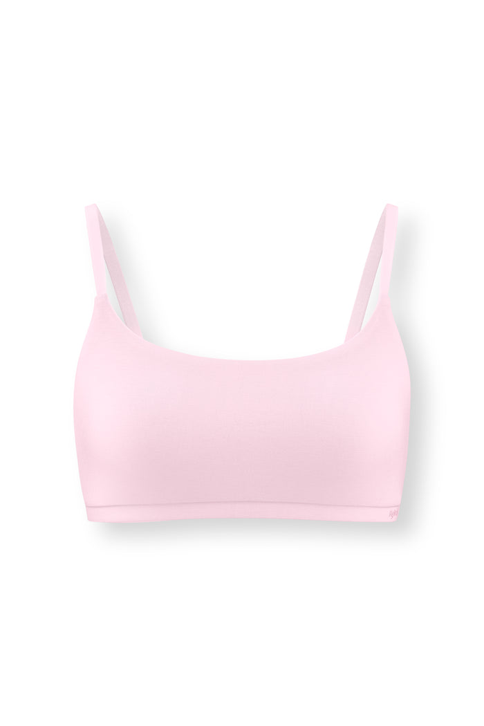 Women's Scoop Neck Bralette in Peony on white background