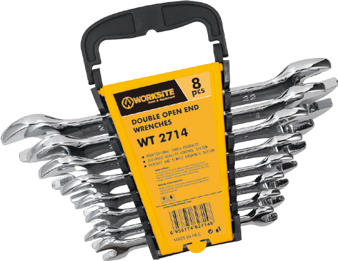 WORKSITE 8PCS Double Open End Spanner Wrench Industrial Grade Tool 8-22mm WT2714 Worksite Hand Tools